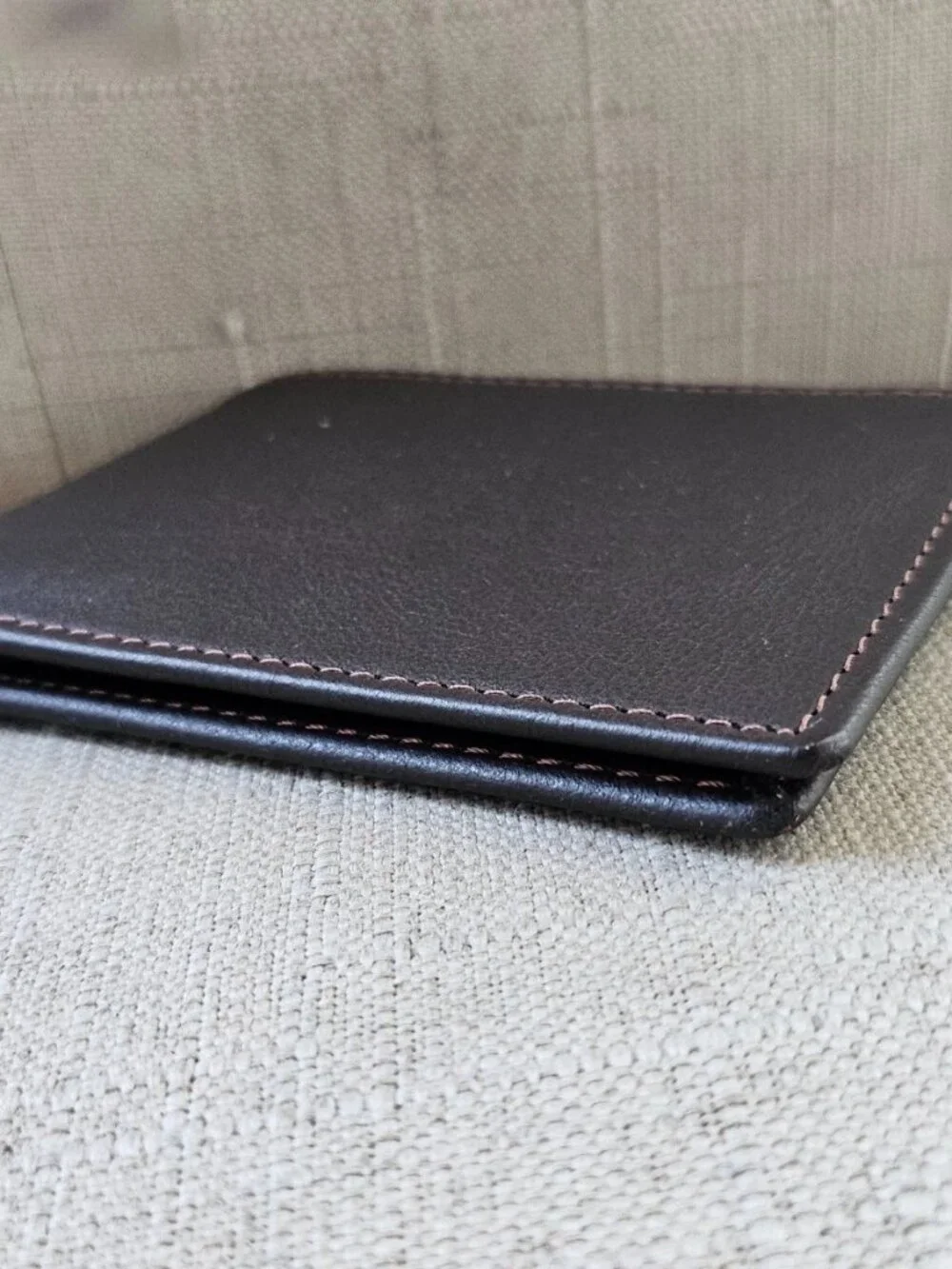 Slim Billfold Brown Genuine Leather Wallet Bifold Card Holder Handmade Purse